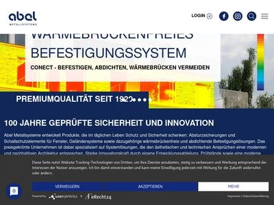 Website von Abel Metallsysteme GmbH & Co. KG