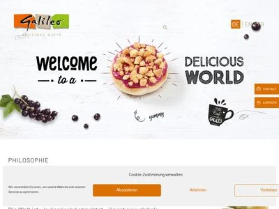 Website von Galileo Lebensmittel KG