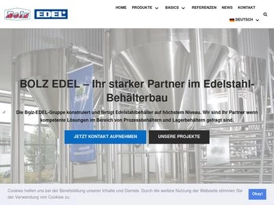Website von EDEL Tank GmbH