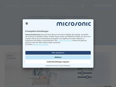 Website von microsonic GmbH