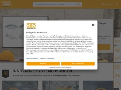Website von OBO Bettermann Holding GmbH & Co. KG