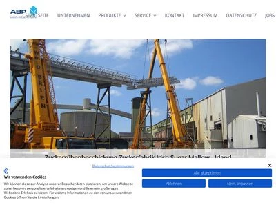 Website von ABP Maschinenbau GmbH