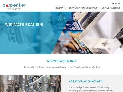 Website von Carpentier Packaging GmbH