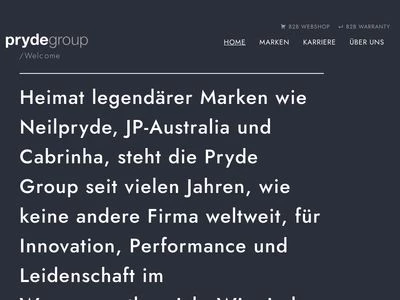 Website von Pryde Group Deutschland GmbH