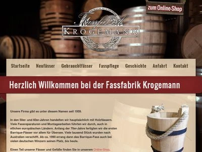 Website von Faßfabrik Alfred Krogemann GmbH