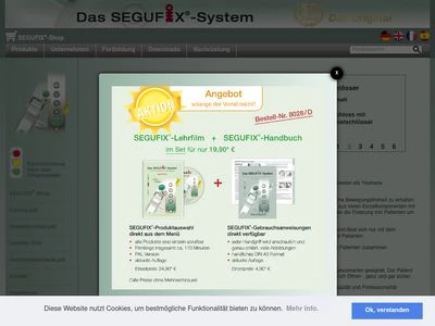 Website von SEGUFIX-Bandagen GmbH & Co. KG