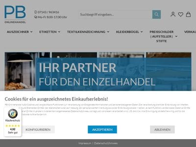Website von PB-Onlinehandel GmbH
