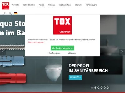 Website von TOX-DÜBEL-TECHNIK GmbH