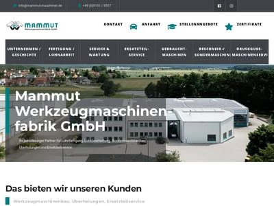 Website von Mammut Werkzeugmaschinenfabrik GmbH