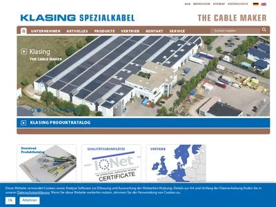 Website von KLASING Kabel GmbH