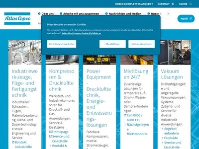 Website von Atlas Copco Holding GmbH