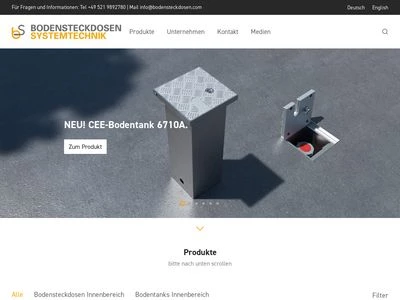 Website von BS Bodensteckdosen Systemtechnik GmbH