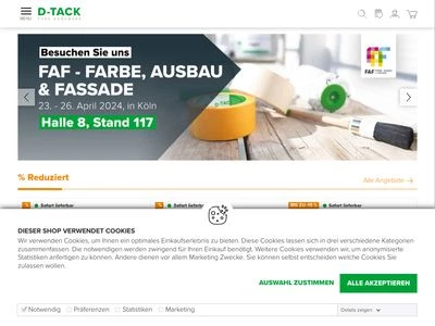 Website von D-TACK GmbH