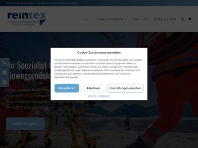 Website von reintex GmbH