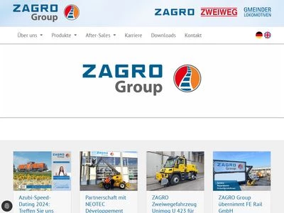 Website von Zargo Bahn- und Baumaschinen GmbH