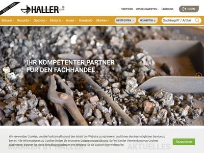Website von Haller Stahlwarenhaus GmbH