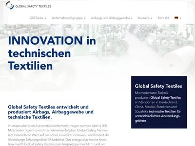 Website von Global Safety Textiles GmbH