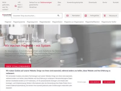 Website von Schallenkammer Magnetsysteme GmbH