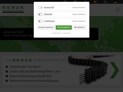 Website von NERAK GmbH Fördertechnik