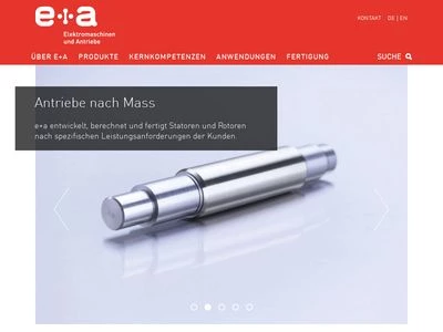Website von e+a Elektromaschinen und Antriebe AG