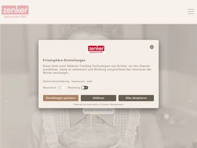 Website von Zenker Backformen GmbH & Co.KG