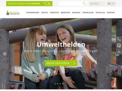 Website von Westfalia Spielgeräte GmbH