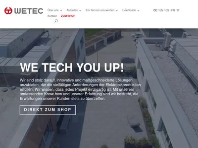 Website von Wetec Werkzeughandel und technischer Bedarf GmbH & Co. KG