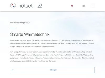 Website von Hotset GmbH