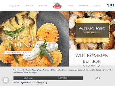Website von BON PASTAIO GmbH