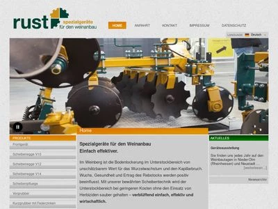 Website von Rust Spezialgeräte für den Weinanbau GmbH