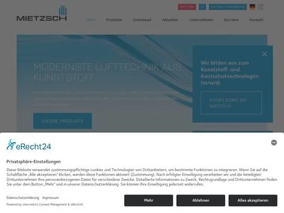 Website von Mietzsch GmbH Lufttechnik