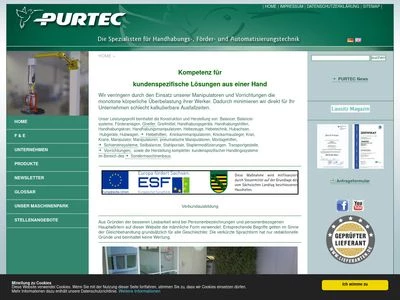 Website von PURTEC Engineering GmbH