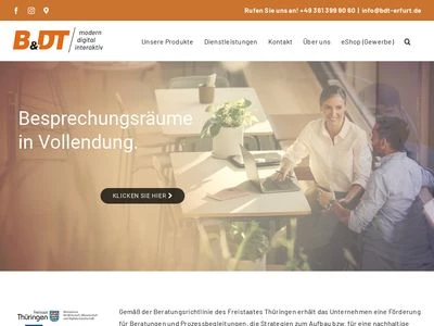 Website von B&DT Bürofachhandel & Datentechnik GmbH