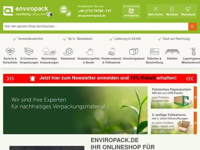 Website von Enviro Pack GmbH