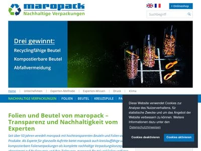 Website von maropack GmbH & Co. KG