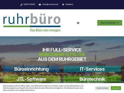 Website von ruhrbüro GmbH