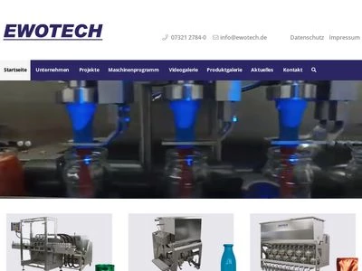 Website von EWOTECH Verpackungs- und Fülltechnik GmbH