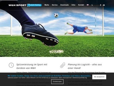 Website von W&H Sport - Schäper Sportgerätebau GmbH