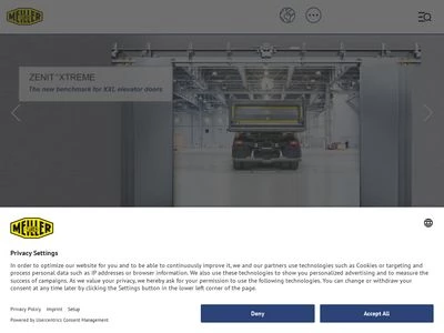 Website von Meiller Aufzugtüren GmbH
