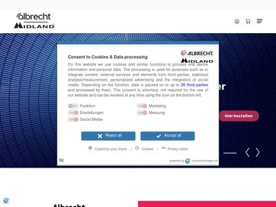 Website von Alan Electronics GmbH
