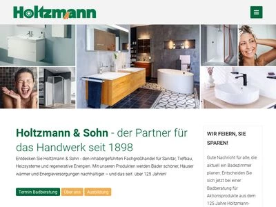 Website von Holtzmann & Sohn GmbH