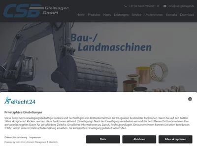 Website von CSB Gleitlager GmbH
