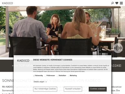 Website von KADECO Sonnenschutzsysteme GmbH