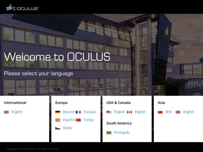 Website von OCULUS Optikgeräte GmbH