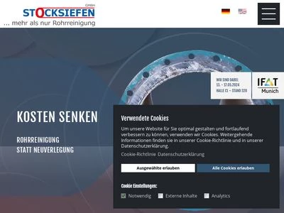 Website von Stocksiefen GmbH