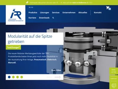 Website von IPR-Intelligente Peripherien für Roboter GmbH