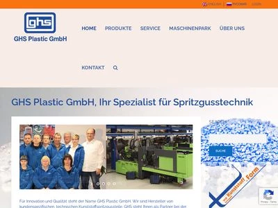 Website von GHS Plastic GmbH
