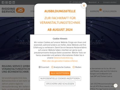 Website von Rigging Service GmbH
