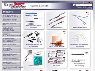 Website von Bühler-Instrumente Medizintechnik GmbH