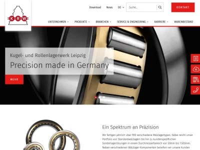 Website von Kugel- und Rollenlagerwerk Leipzig GmbH